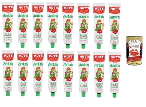 Mutti- Le Verdurine Salsina di Pomodoro e Verdurine Le Verdurin Tomaten-Gemüse-Sauce 16x 130 g+ Italian Gourmet Polpa 400g von Italian Gourmet E.R.