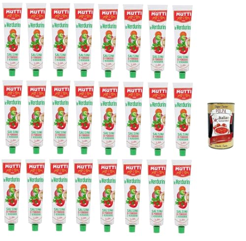 Mutti- Le Verdurine Salsina di Pomodoro e Verdurine Le Verdurin Tomaten-Gemüse-Sauce 24x 130 g+ Italian Gourmet Polpa 400g von Italian Gourmet E.R.