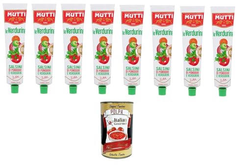 Mutti- Le Verdurine Salsina di Pomodoro e Verdurine Le Verdurin Tomaten-Gemüse-Sauce 8x 130 g+ Italian Gourmet Polpa 400g von Italian Gourmet E.R.