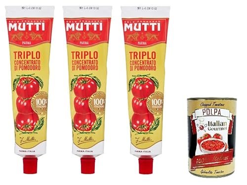 Mutti Triplo concentrato di Pomodoro Tomatenkonzentrat 3x 185gr + Italian Gourmet polpa 400g von Italian Gourmet E.R.