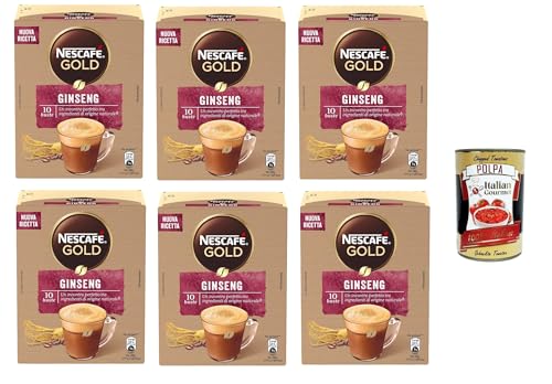 NESCAFÉ GOLD Ginseng Pulvermischung für Getränke mit Milch, Kaffee und Ginseng,6x 10 Beutel à 7g (70 g) + Italian Gourmet Polpa di Pomodoro 400g Dose von Italian Gourmet E.R.