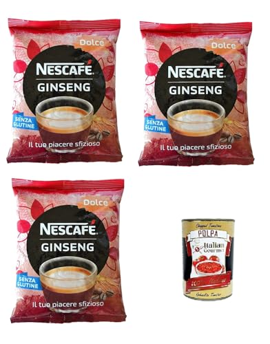 NESCAFÉ Ginseng Dolce, Löslich in Kaffeepulver und Ginseng für automatische Maschine, Ginseng dolce 3x 500g + Italian Gourmet Polpa di Pomodoro 400g Dose von Italian Gourmet E.R.