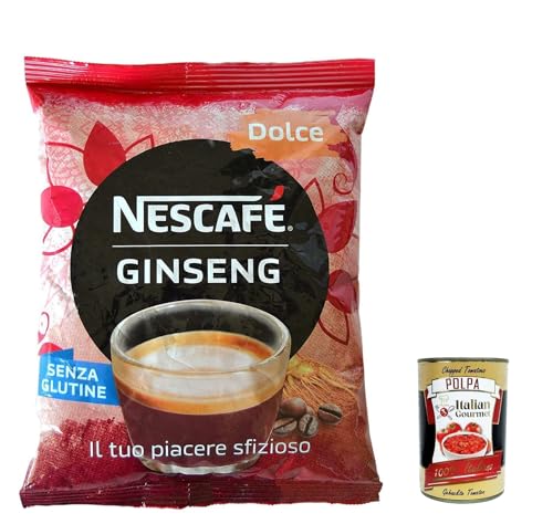 NESCAFÉ Ginseng Dolce, Löslich in Kaffeepulver und Ginseng für automatische Maschine, Ginseng dolce 500g + Italian Gourmet Polpa di Pomodoro 400g Dose von Italian Gourmet E.R.