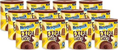 NESQUIK EXTRA CHOCO Lösliche Zubereitung für Getränke mit fettreduziertem Kakao 12 Gläser à 390 g von Italian Gourmet E.R.