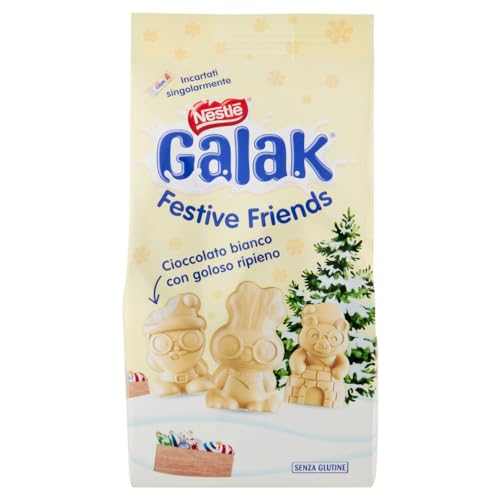 NESTLÉ GALAK Festive Friends weiße Schokoladen- und Müslifiguren, Beutel 147 g+Italian gourmet polpa 400g von Italian Gourmet E.R.