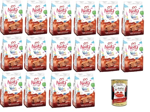 Naty Waferkekse mit Kakaocreme, Kakao, 16x75gr + Italian Gourmet polpa 400g von Italian Gourmet E.R.