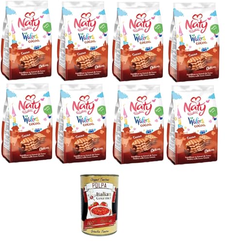 Naty Waferkekse mit Kakaocreme, Kakao, 8x75gr + Italian Gourmet polpa 400g von Italian Gourmet E.R.