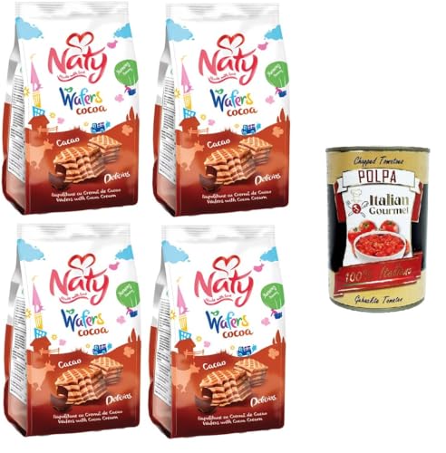 Naty Waferkekse mit Kakaocreme, Kakao,4x75gr + Italian Gourmet polpa 400g von Italian Gourmet E.R.