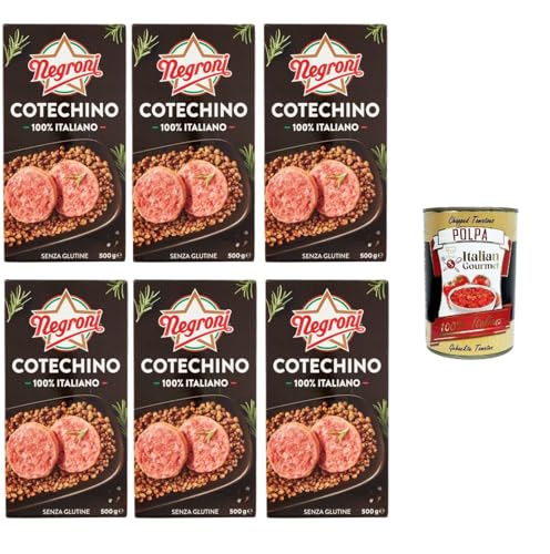 Negroni Cotechino 100% Italiano italienischer glutenfreier Cotechino 6x500gr + Italian Gourmet polpa 400g von Italian Gourmet E.R.