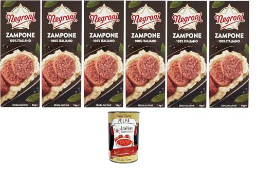 Negroni Zampone 100% Italiano senza glutine 100 % italienischer glutenfreier Zampone 6x1kg + Italian Gourmet polpa 400g von Italian Gourmet E.R.