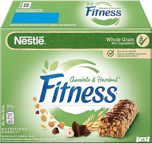 Nestlé Fitness Chocolate & Hazelnut Müsliriegel Schokolade & Haselnuss ( 6 x 22,5g ) 135g von Italian Gourmet E.R.