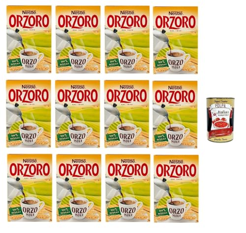 Nestle Orzoro Marconato per Moka Classico,Erdgerste für Moka, lösliche Gerste Getreidekaffee kaffee 12x 500 gr + Italian Gourmet poolpa 400g von Italian Gourmet E.R.