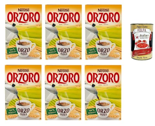 Nestle Orzoro Marconato per Moka Classico,Erdgerste für Moka, lösliche Gerste Getreidekaffee kaffee 6x 500 gr + Italian Gourmet poolpa 400g von Italian Gourmet E.R.