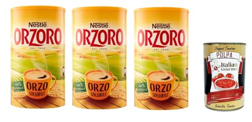Nestle Orzoro Orzo solubile Instant lösliche Gerste Getreidekaffee kaffee 3x 200gr + Italian Gourmet polpa 400g von Italian Gourmet E.R.