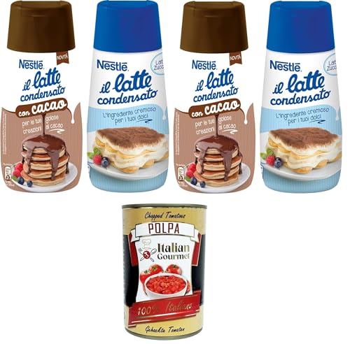 Nestlé Testpaket il Latte Condensato Zuccherato & con Cacao Gezuckerte Kondensmilch und Kondensmilch mit Kakao 4x450g+ Italian Gourmet polpa 400g von Italian Gourmet E.R.