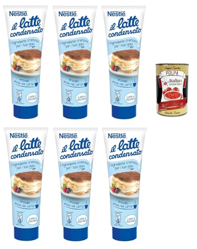 Nestlé il latte condensato Kondensmilch cremige Zutat für Desserts gesüßte konzentrierte Vollmilch, gluten free 6x 170g + Italian Gourmet polpa 400g von Italian Gourmet E.R.
