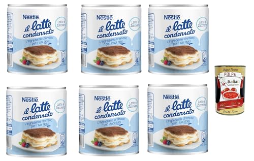 Nestlé il latte condensato Kondensmilch cremige Zutat für Desserts gesüßte konzentrierte Vollmilch 6x 397g + Italian Gourmet polpa 400g von Italian Gourmet E.R.