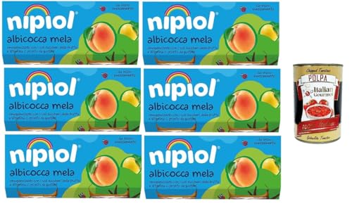 Nipiol Omogeneizzato di Frutta Albicocca e Mela Fruchtpüree, Aprikose und Apfel 6x160gr (2x80gr) + Italian Gourmet polpa 400g von Italian Gourmet E.R.