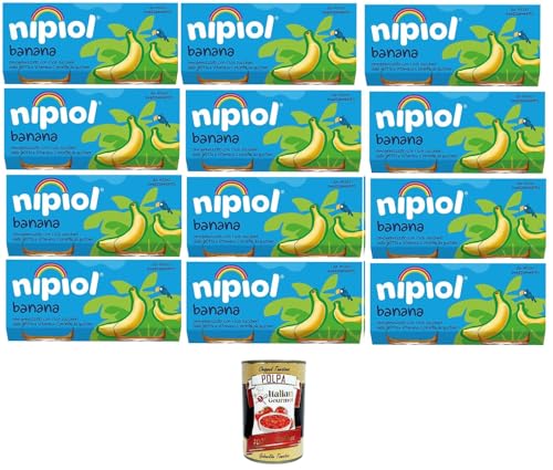 Nipiol Omogeneizzato di Frutta Banana Fruchtpüree, Bananenfruchtpüree 12x160gr (2x80gr) + Italian Gourmet polpa 400g von Italian Gourmet E.R.