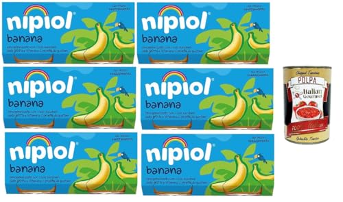 Nipiol Omogeneizzato di Frutta Banana Fruchtpüree, Bananenfruchtpüree 6x160gr (2x80gr) + Italian Gourmet polpa 400g von Italian Gourmet E.R.