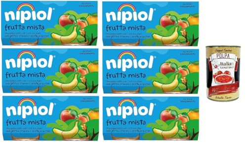 Nipiol Omogeneizzato di Frutta Mista Fruchtpüree, Gemischtes Fruchtpüree 6x160gr (2x80gr) + Italian Gourmet polpa 400g von Italian Gourmet E.R.