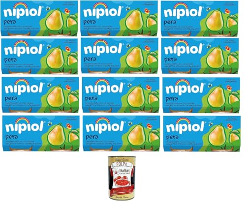 Nipiol Omogeneizzato di Frutta Pera Birnenfruchtpüree 12x160gr (2x80gr) + Italian Gourmet polpa 400g von Italian Gourmet E.R.