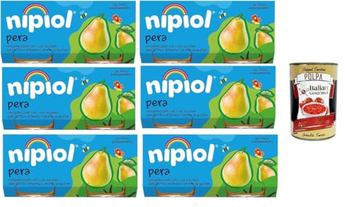 Nipiol Omogeneizzato di Frutta Pera Birnenfruchtpüree 6x160gr (2x80gr) + Italian Gourmet polpa 400g von Italian Gourmet E.R.