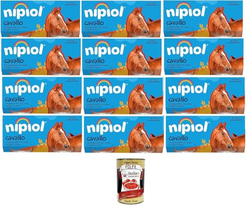 Nipiol omogeneizzato Cavallo Homogenisiertes Pferd 12x160gr (2x80gr)+ Italian Gourmet polpa 400g von Italian Gourmet E.R.