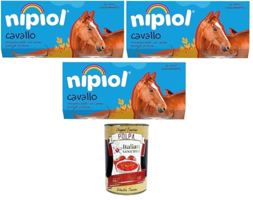 Nipiol omogeneizzato Cavallo Homogenisiertes Pferd 3x160gr (2x80gr)+ Italian Gourmet polpa 400g von Italian Gourmet E.R.