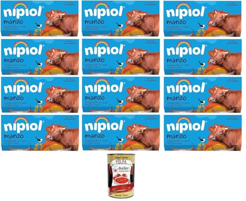 Nipiol omogeneizzato Manzo homogenisiertes Rindfleisch 12x160gr (2x80gr) + Italian Gourmet polpa 400g von Italian Gourmet E.R.