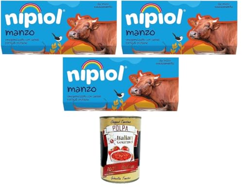 Nipiol omogeneizzato Manzo homogenisiertes Rindfleisch 3x160gr (2x80gr) + Italian Gourmet polpa 400g von Italian Gourmet E.R.