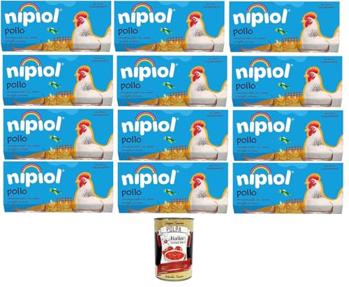 Nipiol omogeneizzato Pollo homogenisiertes Huhn 12x160gr (2x80gr) + Italian Gourmet polpa 400g von Italian Gourmet E.R.