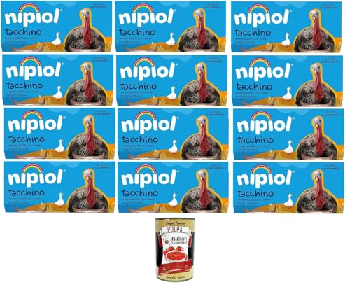 Nipiol omogeneizzato Tacchino homogenisierter Truthahn 12x160gr (2x80gr)+ Italian Gourmet polpa 400g von Italian Gourmet E.R.