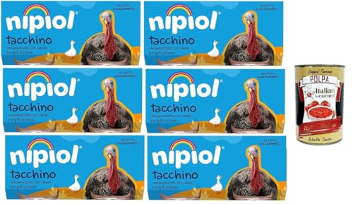 Nipiol omogeneizzato Tacchino homogenisierter Truthahn 6x160gr (2x80gr)+ Italian Gourmet polpa 400g von Italian Gourmet E.R.