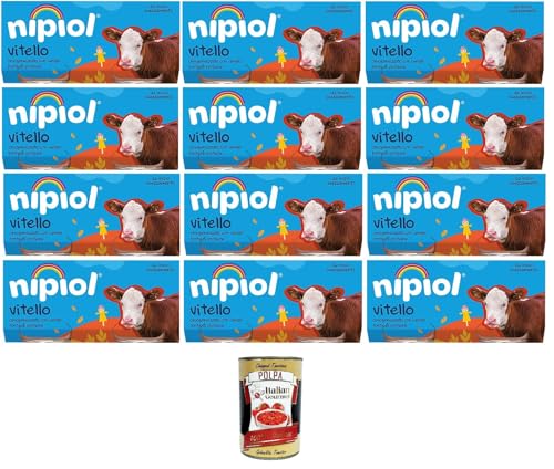 Nipiol omogeneizzato Vitello homogenisiertes Kalbfleisch 12x160gr (2x80gr)+ Italian Gourmet polpa 400g von Italian Gourmet E.R.