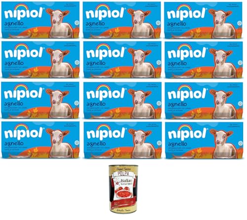 Nipiol omogeneizzato agnello homogenisiertes Lammfleisch 12x160gr (2x80gr)+ Italian Gourmet polpa 400g von Italian Gourmet E.R.