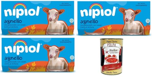 Nipiol omogeneizzato agnello homogenisiertes Lammfleisch 3x160gr (2x80gr)+ Italian Gourmet polpa 400g von Italian Gourmet E.R.