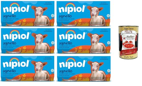 Nipiol omogeneizzato agnello homogenisiertes Lammfleisch 6x160gr (2x80gr)+ Italian Gourmet polpa 400g von Italian Gourmet E.R.