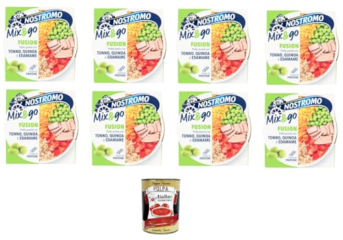 Nostromo- Mix & go Fusion Fertiggericht mit Thunfisch, Quinoa und Edamame 8x 190gr + Italian Gourmet Polpa 400g von Italian Gourmet E.R.