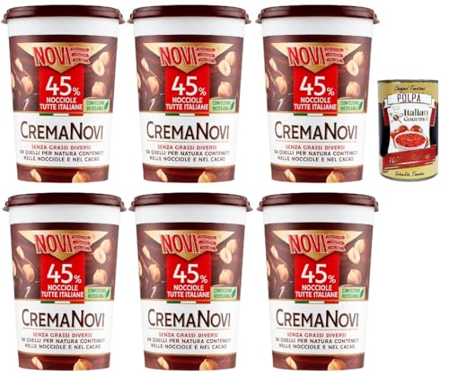 Novi Haselnusscreme 45% der ausgewählten italienischen Haselnüsse schokolade 6x 350g Brotaufstrich Aufstrich + Italian Gourmet polpa 400g von Italian Gourmet E.R.