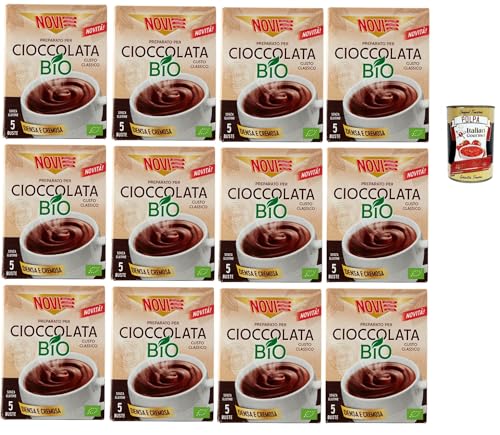 Novi Preparato per Cioccolata Gusto Classico, Pulver Zubereitung für Heiße Schokolade Hot Chocolate 12x 125 g + Italian Gourmet polpa 400g von Italian Gourmet E.R.