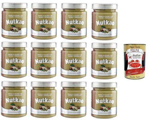 Nutkao Crema Bicolore con Cacao e Pistacchio Zweifarbige Creme mit Kakao und Pistazien 12x 330 g + Italian Gourmet Polpa 400g von Italian Gourmet E.R.