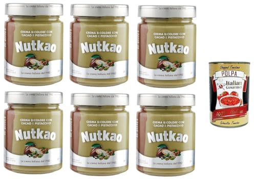 Nutkao Crema Bicolore con Cacao e Pistacchio Zweifarbige Creme mit Kakao und Pistazien 6x 330 g + Italian Gourmet Polpa 400g von Italian Gourmet E.R.