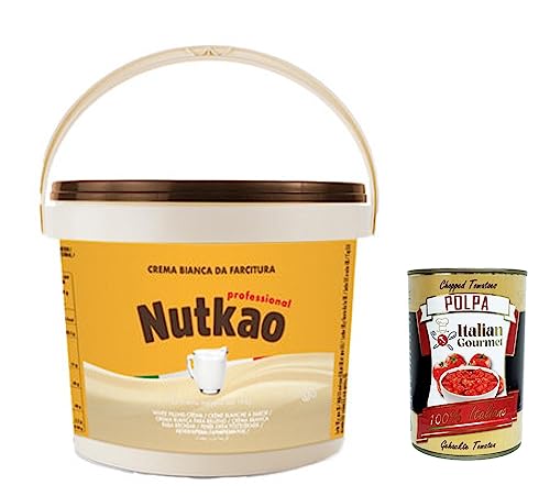 Nutkao crema bianca weiße Creme Schokolade 6Kg Brotaufstrich Aufstrich + Italian Gourmet polpa 400g von Italian Gourmet E.R.