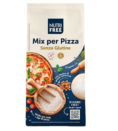 Nutri Free Mix per Pizza Mehl Laktose- und Milcheiweißfrei Glutenfrei 1Kg-Packung Ideal für alle Arten von Pizza von Italian Gourmet E.R.