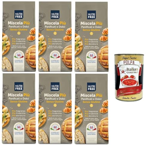 NutriFree Miscela Più Mischung aus glutenfreiem Brot und Desserts 6x 1kg + Italian Gourmet polpa 400g von Italian Gourmet E.R.