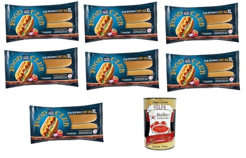 NutriFree Panino Hot Dog XL XL-Hot-Dog-Sandwich 7x 130gr + Italian Gourmet polpa 400g von Italian Gourmet E.R.