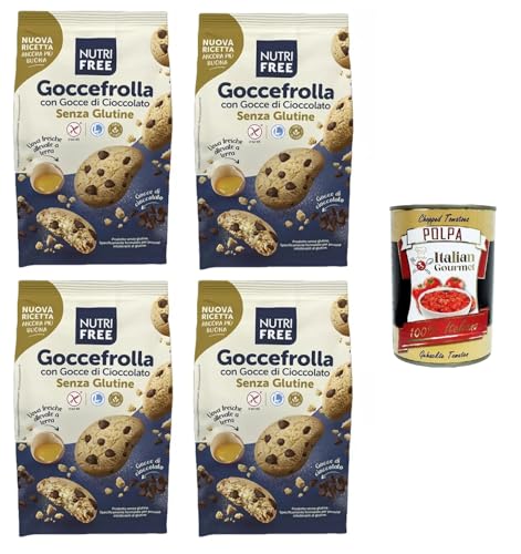 Nutrifree Goccefrolla con Gocce di Cioccolato mit glutenfreien Schokoladenstückchen 4x 300gr + Italian Gourmet polpa 400g von Italian Gourmet E.R.