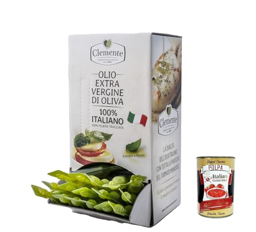 Olio Clemente, Packung mit 100% italienischen mini Einzeldosisfläschchen (80 x 10-ml-Fläschchen) + Italian Gourmet polpa 400g von Italian Gourmet E.R.