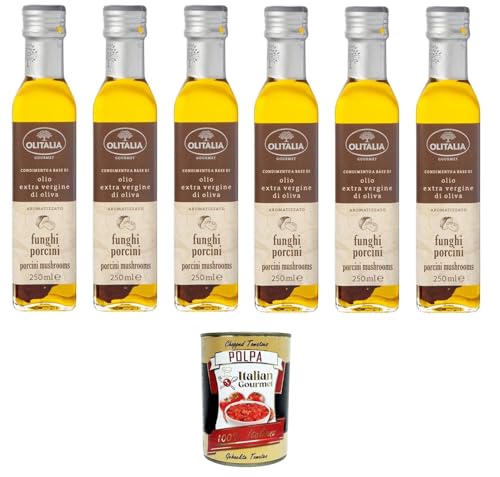 Olio extra vergine di oliva Olitalia ai Funghi porcini Olitalia extra natives Olivenöl mit Steinpilzen 6x250 ml+ Italian Gourmet polpa 400g von Italian Gourmet E.R.